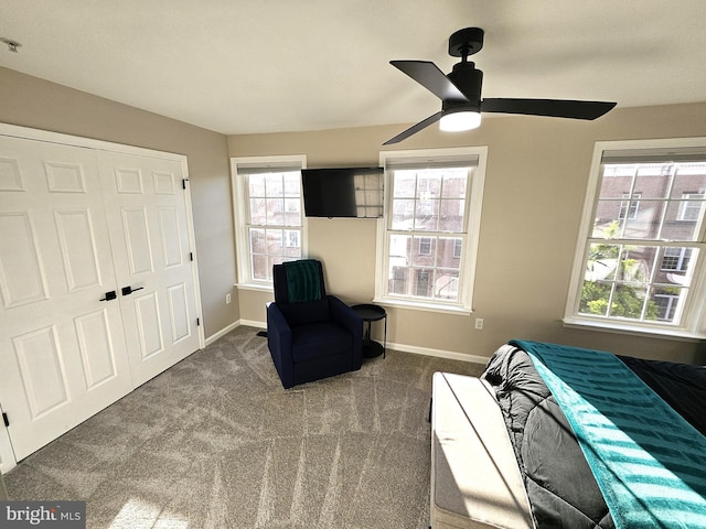 1317 Lowman St, Baltimore, MD 21230 - living area with carpet, a ceiling fan, and baseboards