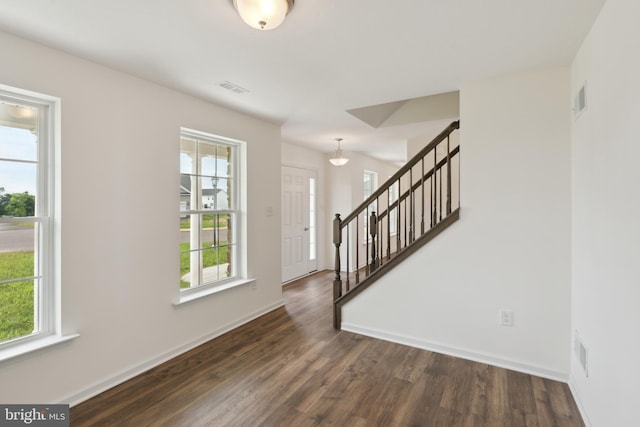 2685 Victorian Dr Lot 67, Dover, PA 17315 - entryway with stairs, dark wood-style flooring, baseboards, and visible vents