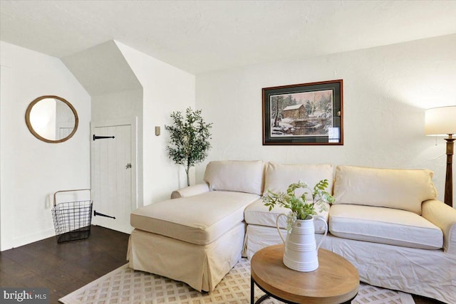 living room with wood finished floors