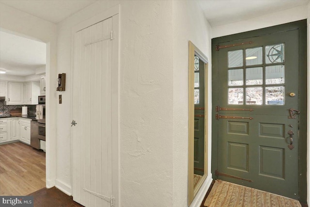 interior space with wood finished floors