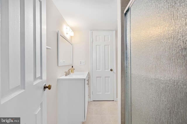 1517 Snughill Ct, Vienna, VA 22182 - bathroom featuring vanity, a shower stall, and tile patterned flooring