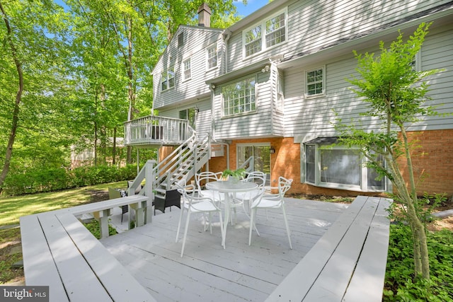 1517 Snughill Ct, Vienna, VA 22182 - deck featuring stairs and outdoor dining area