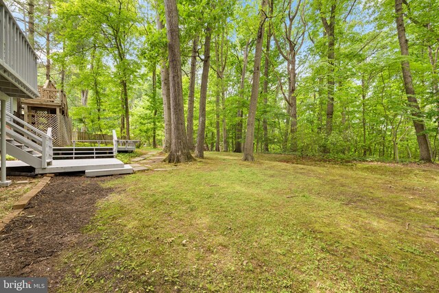 1517 Snughill Ct, Vienna, VA 22182 - view of grassy yard featuring a wooden deck