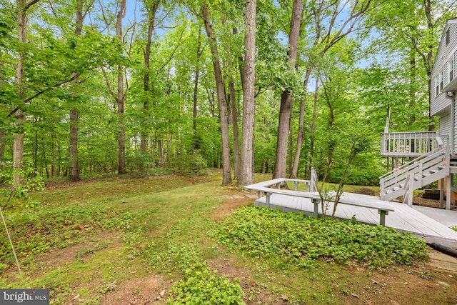1517 Snughill Ct, Vienna, VA 22182 - view of yard featuring a deck and stairway