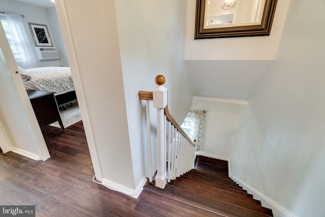 1608 Preston Rd, Alexandria, VA 22302 - stairway with baseboards and wood finished floors