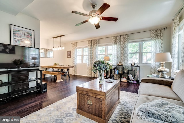 1608 Preston Rd, Alexandria, VA 22302 - living room featuring wood finished floors and a ceiling fan
