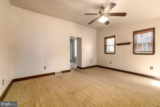 610 Washington Ln, Jenkintown, PA 19046 - unfurnished room with baseboards, a ceiling fan, visible vents, and carpet flooring