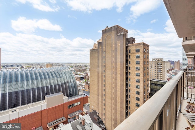 balcony with a view of city