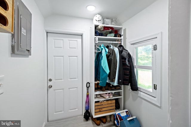 closet with electric panel