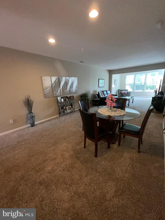 7805 Wistar Woods Pl, Henrico, VA 23228 - carpeted dining room with recessed lighting and baseboards