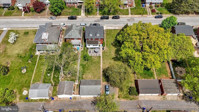 aerial view with a residential view
