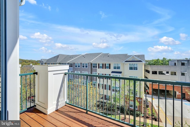 balcony featuring a residential view