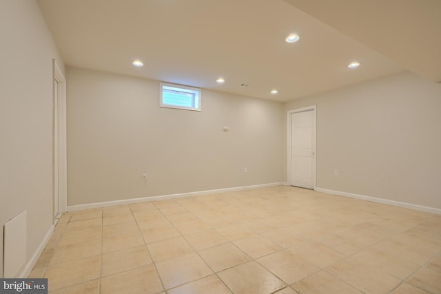 724 Tinker Rd, Middle River, MD 21220 - below grade area featuring recessed lighting, baseboards, and light tile patterned floors