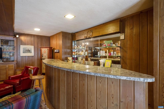 42 Old Farm Rd, Charlottesville, VA 22903 - bar with a textured ceiling, wood walls, and wet bar