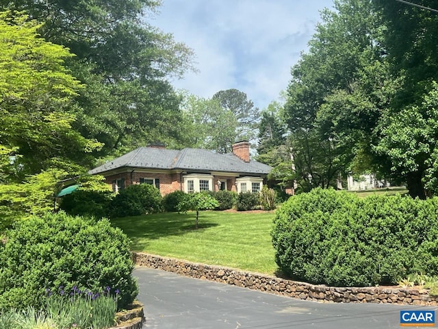 42 Old Farm Rd, Charlottesville, VA 22903 - view of front of property with a front yard and a chimney