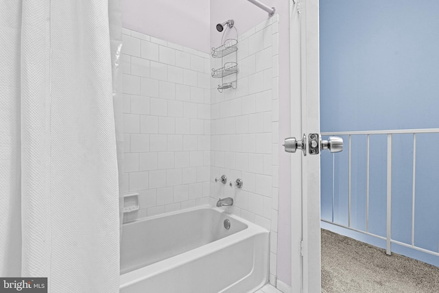 8004 Valley Manor Rd Unit 3C, Owings Mills, MD 21117 - full bath with baseboards and shower / bath combo with shower curtain