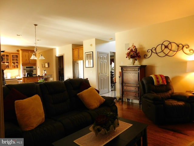 living area featuring wood finished floors