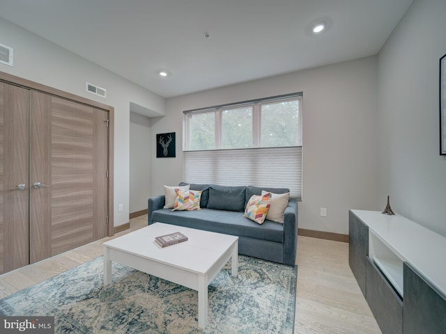 2109 M St NE Unit 5, Washington, DC 20002 - living room with baseboards, light wood-type flooring, and recessed lighting
