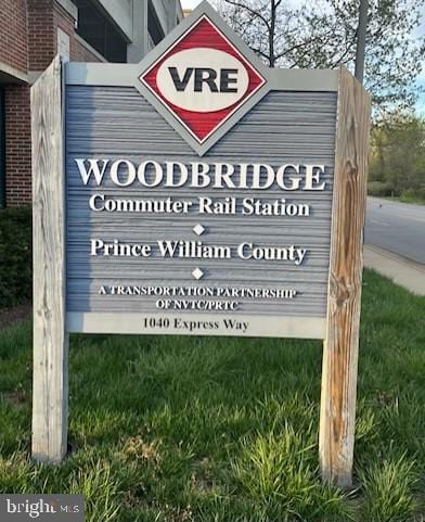 view of community sign