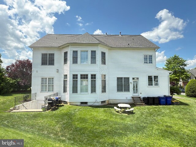 3701 Spicebush Way, Frederick, MD 21704 - back of house with entry steps, a lawn, and a patio area