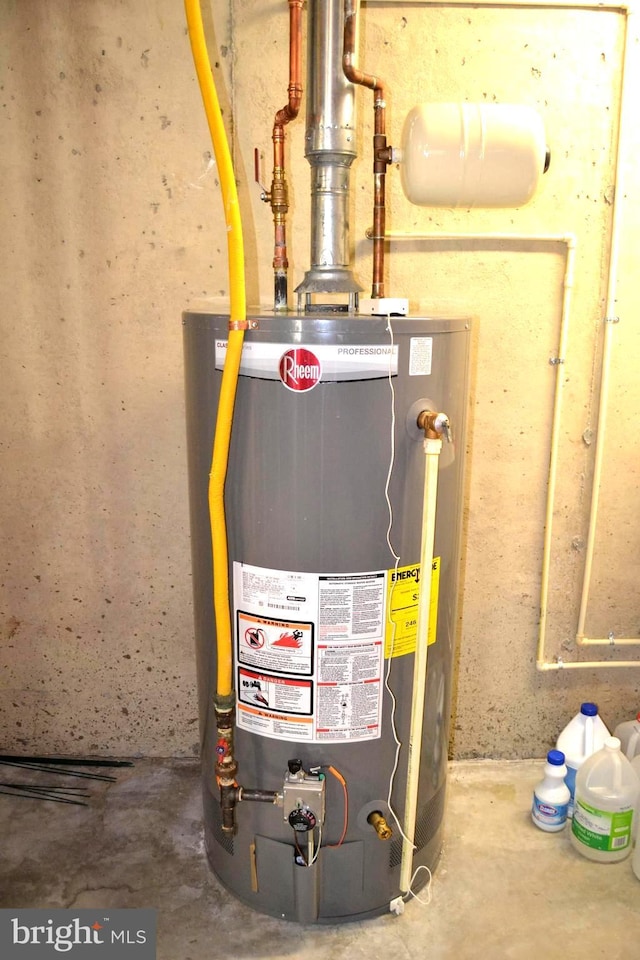 utilities featuring gas water heater
