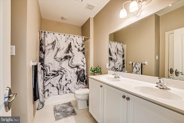 6 Ridgeview Way, Allentown, NJ 08501 - full bath featuring tile patterned flooring, visible vents, a sink, and double vanity