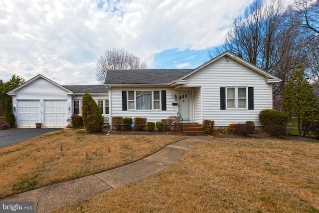 30 Cooper Ave, Marlton, NJ 08053 - ranch-style home featuring an attached garage, a shingled roof, a front lawn, and aphalt driveway