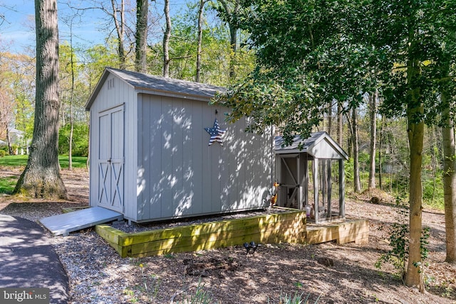 view of shed