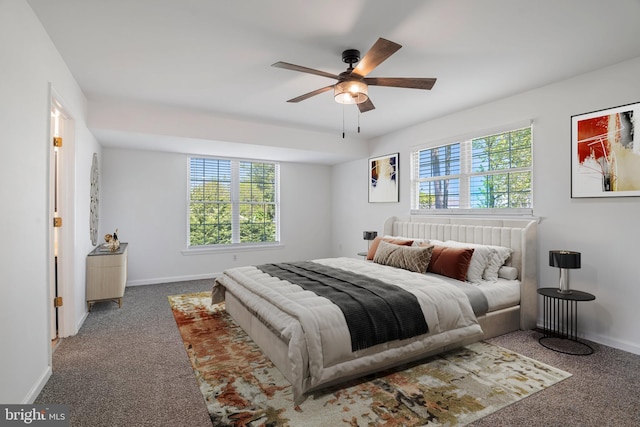 13217 Gundale, Middle River, MD 21220 - carpeted bedroom featuring a ceiling fan, baseboards, and multiple windows