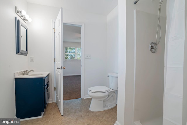 13217 Gundale, Middle River, MD 21220 - full bath with toilet, baseboards, walk in shower, and vanity