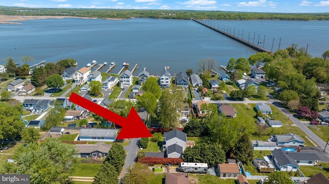 13217 Gundale, Middle River, MD 21220 - bird's eye view featuring a water view and a residential view