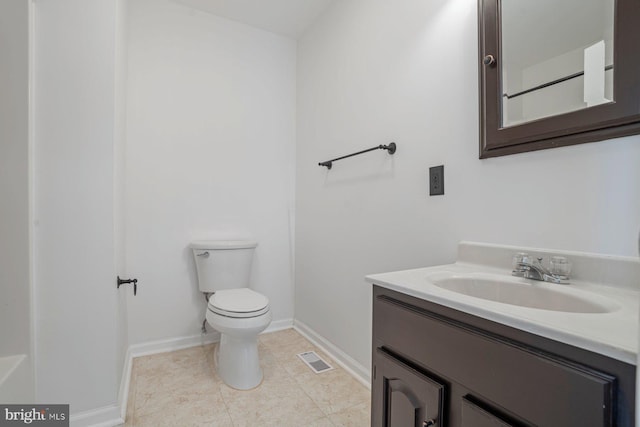 13217 Gundale, Middle River, MD 21220 - bathroom featuring visible vents, baseboards, tile patterned floors, vanity, and toilet