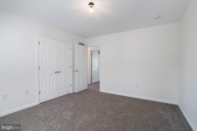 13217 Gundale, Middle River, MD 21220 - unfurnished bedroom featuring baseboards, carpet, a closet, and visible vents