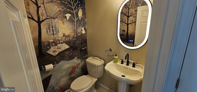 half bath with a sink and toilet
