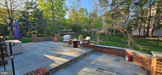 view of patio featuring a fenced backyard