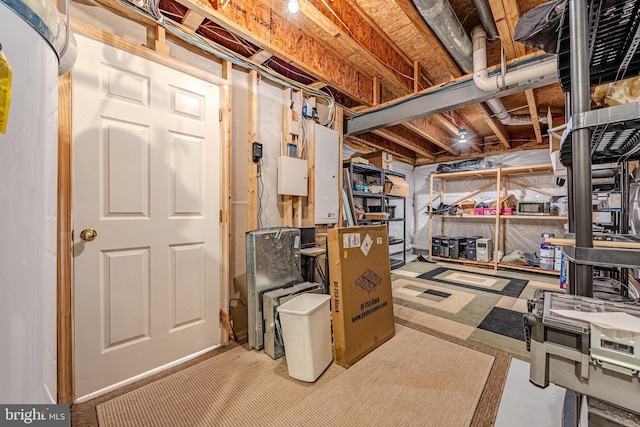 unfinished below grade area with electric panel