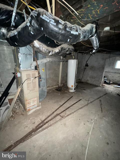 1341 E Rittenhouse St, Philadelphia, PA 19138 - unfinished below grade area with water heater
