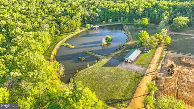 1728 Catherine Fran Dr, Accokeek, MD 20607 - bird's eye view featuring a water view and a forest view
