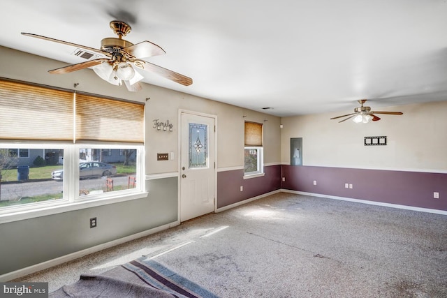 105 Vulcan, Little Egg Harbor Twp, NJ 08087 - carpeted spare room with ceiling fan, visible vents, and baseboards