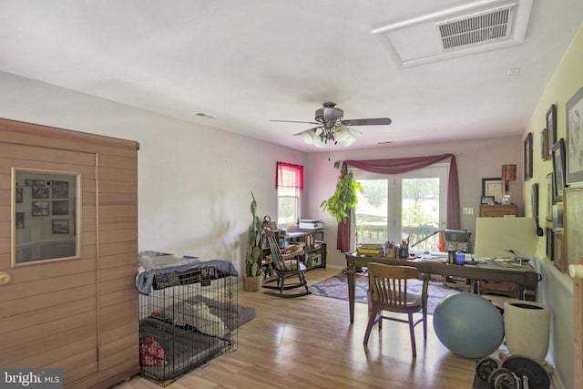 41 Wood Landing Rd, Fredericksburg, VA 22405 - office featuring wood finished floors and ceiling fan