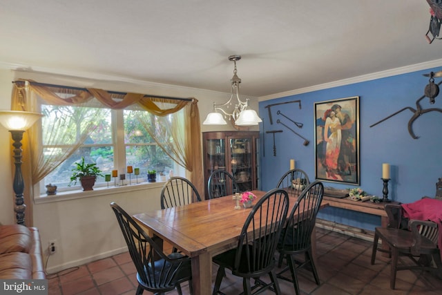 41 Wood Landing Rd, Fredericksburg, VA 22405 - dining space featuring tile patterned flooring, ornamental molding, and baseboards