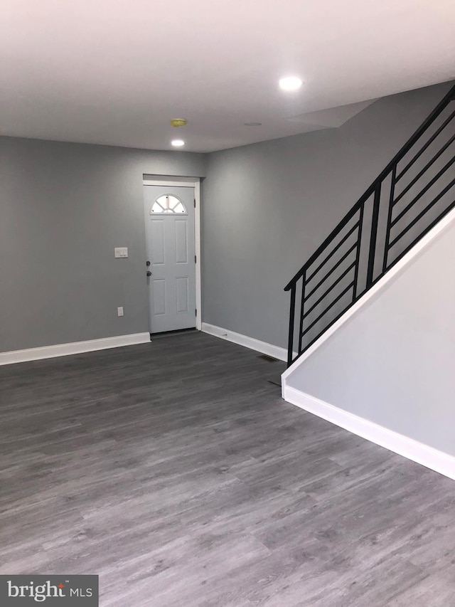 278 W Wellens Ave, Philadelphia, PA 19120 - entrance foyer with wood finished floors, baseboards, recessed lighting, and stairs