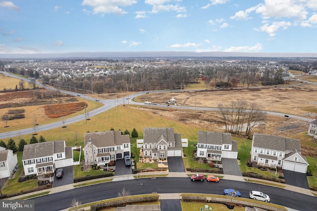 drone / aerial view featuring a residential view