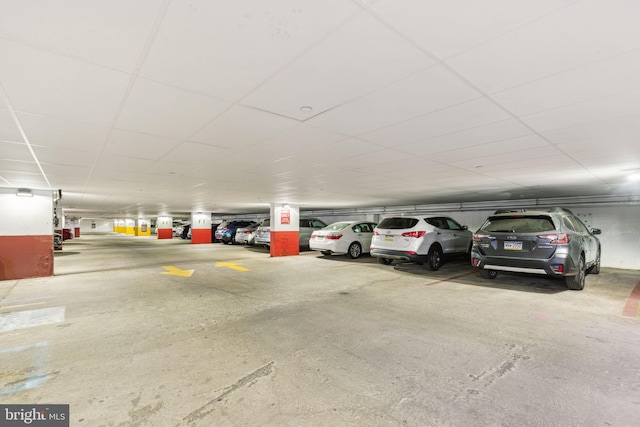view of parking garage