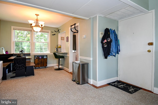 1303 Belle View Blvd Unit B1, Alexandria, VA 22307 - interior space with a chandelier, carpet, and baseboards