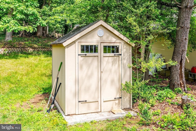 view of shed