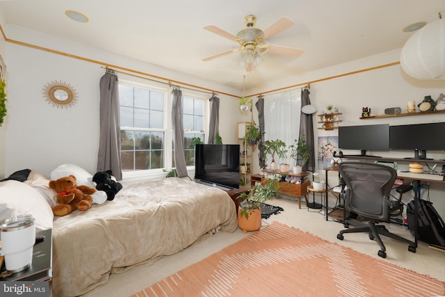 bedroom featuring a ceiling fan