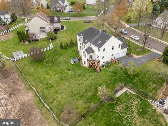 drone / aerial view featuring a residential view