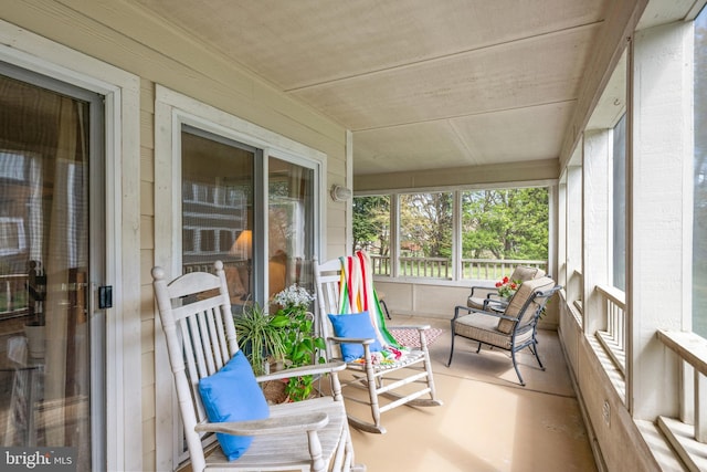 view of sunroom