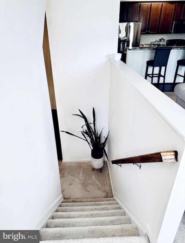 12 Canal Xing Unit 228, Burlington Township, NJ 08016 - staircase featuring carpet flooring and baseboards